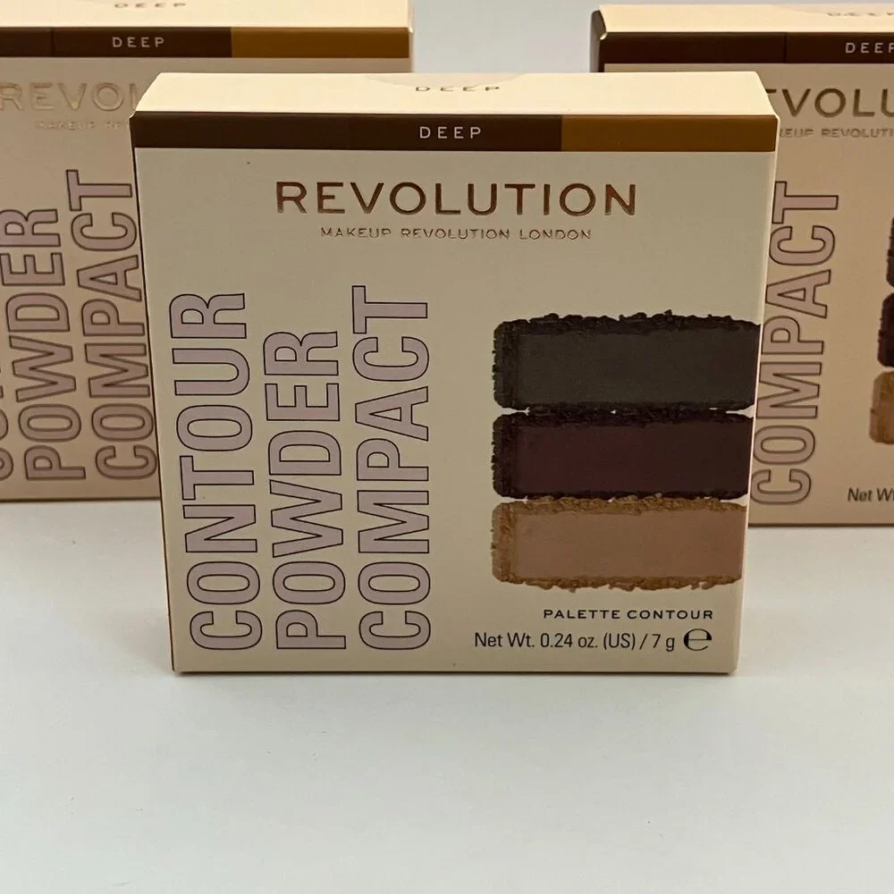 Makeup Revolution Contour Face Powder Compact Deep 0.24 OZ Pack Of 3 Pieces